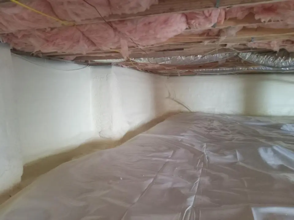 Crawl space encapsulation with closed-cell spray foam for Roof Maintenance in Linton